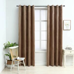 Zavjese za zamračivanje 2 kom baršunaste bež 140 x 175 cm - Bež 140 x 175 cm 2 Bež