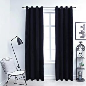 Zavjese za zamračivanje 2 kom baršunaste crne 140 x 225 cm - Crna 140 x 225 cm 2 Crna