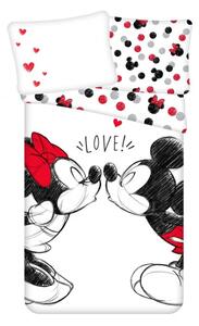 Dječja posteljina MICKEY & MINNIE KISS bijela Dimenzije posteljine: 70 x 90 cm | 140 x 200 cm