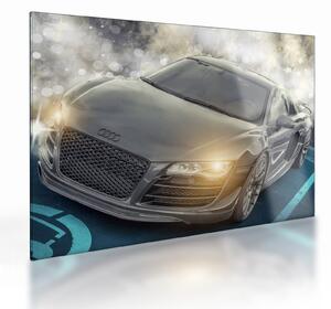 Staklena slika automobila Audi - sivi (70x50 cm)