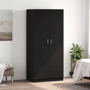Ormar crni 80 x 52 x 180 cm od konstruiranog drva - Crna 1 1 Crna