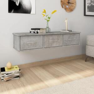 Zidna polica s ladicama 88x26x18 5 cm konstruirano drvo - Beton siva 90 cm 1 1