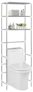 Stalak za pohranu iznad toaleta s 3 razine srebrni 53x28x169 cm - Srebrno 53 x 28 x 169 cm Srebrno 53 x 28 x 169 cm