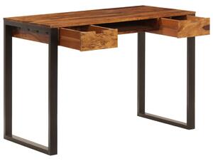 VidaXL Radni stol od masivnog drva šišama i čelika 110 x 55 x 78 cm