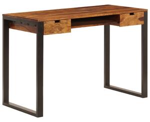 VidaXL Radni stol od masivnog drva šišama i čelika 110 x 55 x 78 cm