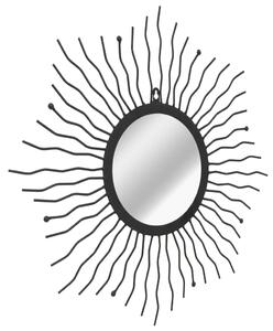 VidaXL Zidno ogledalo u obliku sunca 60 cm crno