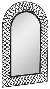 VidaXL Vrtno zidno ogledalo s lukom 50 x 80 cm crno