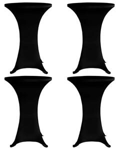 Navlaka za stol za stajanje Ø 60 cm crna rastezljiva 4 kom - Crna 60 cm 4 Crna