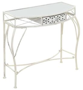 Bočni stolić u francuskom stilu metalni 82 x 39 x 76 cm bijeli - Bijela 1 Bijela