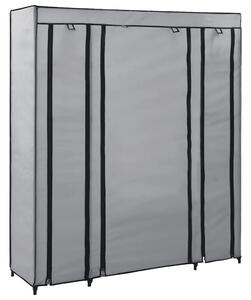 Ormar od tkanine s odjeljcima i šipkama sivi 150 x 45 x 176 cm - Siva 1 1 Siva