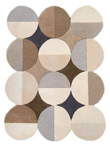 Sivo-bež ručno rađen vunen tepih 160x230 cm Mia Ellipse – Flair Rugs