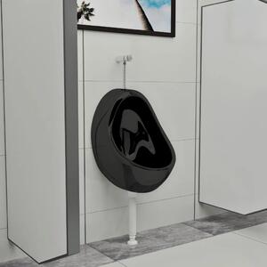Zidni pisoar s ventilom za ispiranje keramički crni - Crna jaje Crna jaje