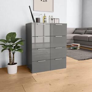 Komoda visoki sjaj siva 60 x 35 x 80 cm od konstruiranog drva - Siva 1 Siva