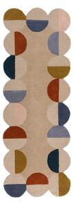 Bež ručno rađena vunena staza 80x230 cm Mia Scallop Frame – Flair Rugs