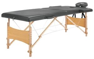 Masažni stol s 2 zone i drvenim okvirom antracit 186 x 68 cm - Antracit Antracit