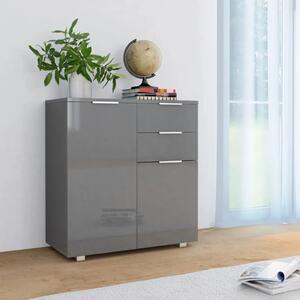 Komoda visoki sjaj siva 71x35x80 cm od konstruiranog drva - Siva 1 Siva