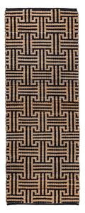 Crna/u prirodnoj boji ručno rađena staza od mješavine jute 80x230 cm Meander Jute – Flair Rugs