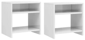 Noćni ormarić 2 kom sjajni bijeli 40x30x40 cm konstruirano drvo - Visoko sjajno bijela 2 Visoko sjajno bijela 2