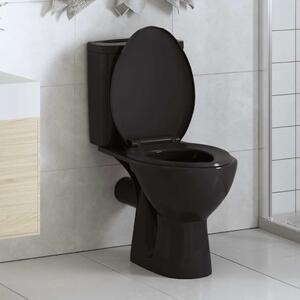 Daska za wc - Toaletna daska s mekim zatvaranjem i brzim otpuštanjem crna - Crna 47 x 35 cm 1 Crna