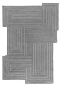 Sivi ručno rađen vunen tepih 160x230 cm Zen Rectangles – Flair Rugs