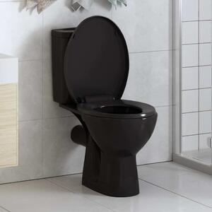 Daska za wc - Toaletna daska s mekim zatvaranjem i brzim otpuštanjem crna - Crna 45.5 x 37.5 cm 1 Crna
