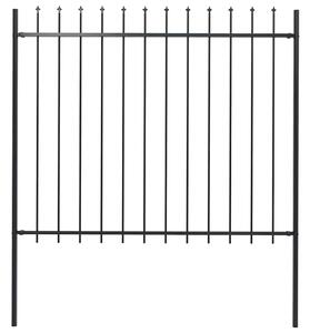 Vrtna ograda Woerden s vrhom koplja čelik 170x150 cm crna - Crna 1 170 cm 150 cm