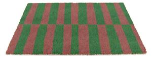 Otirač od kokosovih vlakana 40x60 cm Pink & Green Half Stripes – Artsy Doormats