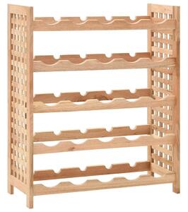 Stalak za vino za 25 boca od masivne orahovine 63 x 25 x 73 cm