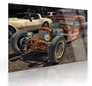 Staklena slika smeđeg automobila (70x50 cm)