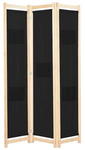 Paravan - Sobna pregrada s 3 panela od tkanine 120 x 170 x 4 cm crna - Crna 3 1 Crna