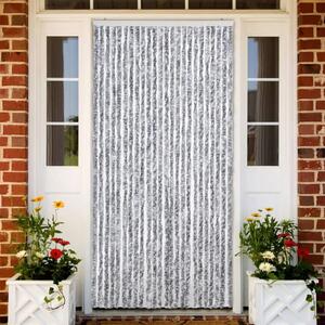 Zavjesa protiv muha - Zastor protiv insekata sivo-bijeli 100 x 220 cm šenil - Bijela i siva 100 x 220 cm Bijela i siva 100 x 220