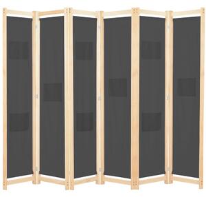 Paravan - Sobna pregrada sa 6 panela od tkanine 240 x 170 x 4 cm siva - Siva 6 1 Siva