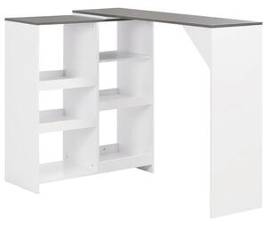 Barski stol s pomičnom policom bijeli 138 x 39 x 110 cm - Siva 1 Siva