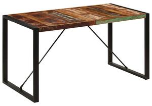 Blagovaonski stol od masivnog obnovljenog drva 140 x 70 x 75 cm - Crna 140 x 70 x 75 cm 1 masivno obnovljeno drvo