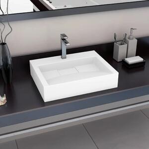 Lavabo - Umivaonik od lijevanih minerala/mramora 60 x 38 x 11 cm bijeli - 60 x 38 x 11 cm 60 x 38 x 11 cm