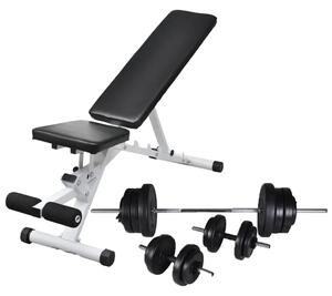 Klupa za vježbanje sa setom utega 60 5 kg