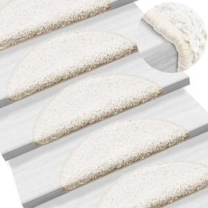 Prostirke za stepenice 15 kom 56x17x3 cm bijele poluokrugle - Bijela 56 x 17 x 3 cm 15 Bijela