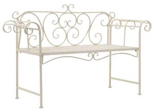 Vrtna klupa 132 cm metalna antikna bijela - Bijela 1 1 Bijela