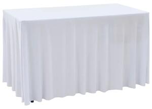 Rastezljive navlake za stol 2 kom duge 243 x 76 x 74 cm bijele - Bijela 243 x 76 x 74 cm 2 Bijela