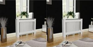 Pokrovi za radijator 2 kom bijeli konstruirano drvo 112 cm - Bijela 112 x 19 x 81.5 cm 2 Bijela