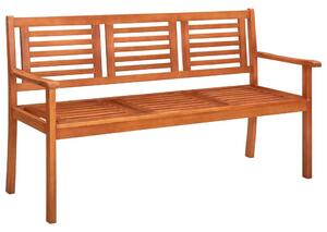 Vrtna klupa za 3 osobe 150 cm od masivnog drva eukaliptusa - Smeđa 150 x 60 x 89 cm 1 1