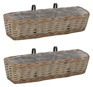 Balkonska sadilica od pruća s PE oblogom 2 kom 60 cm - 60 x 18 x 13 cm 2 60 x 18 x 13 cm