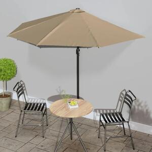 Balkonski suncobran s aluminijskom šipkom 300 x 155 cm bež - Sivo-smeđa 1 Sivo-smeđa