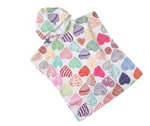 Dječje pončo SRDÍČKA šareno Dimenzije: 60 x 120 cm