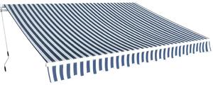 Sklopiva tenda na ručno upravljanje 350 cm crno-bijela - Plava i bijela 350 cm 1 Plava i bijela