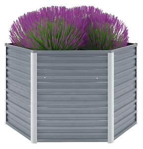 Vrtna sadilica od pocinčanog čelika 129 x 129 x 77 cm siva - Siva 129 x 129 x 77 cm 1 Siva