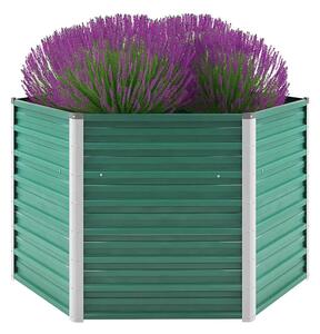 Vrtna sadilica od pocinčanog čelika 129 x 129 x 77 cm zelena - Zelena 129 x 129 x 77 cm 1 Zelena