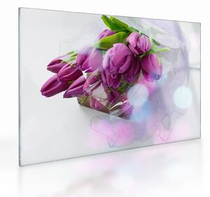 Staklena slika - buket tulipana (70x50 cm)