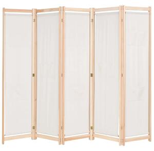 Paravan - Sobna pregrada s 5 panela od tkanine 200 x 170 x 4 cm krem - Krema 5 1 Krema