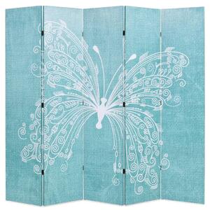 Paravan - Sklopiva sobna pregrada s uzorkom leptira 200 x 170 cm plava - 200 x 170 cm 1 1 200 x 170 cm